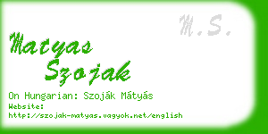 matyas szojak business card